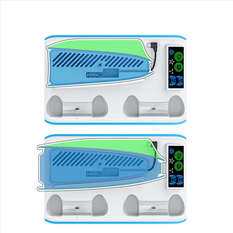 Supporto di raffreddamento per giochi per Sony PS5 Slim Pro Supporto per console Supporto base Ventola di raffreddamento Accessori da gioco RGB
