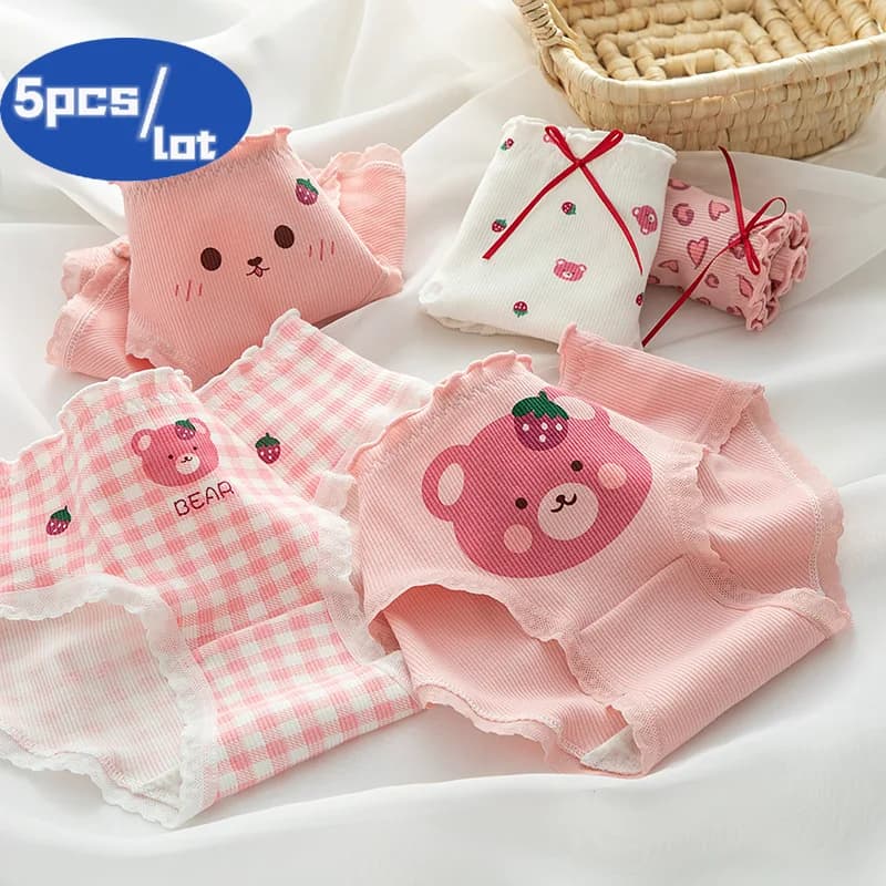 Mutandine a Quadri Plus Size per Donna, Shorts in Cotone con Ricami, Intimo Sexy per Ragazze