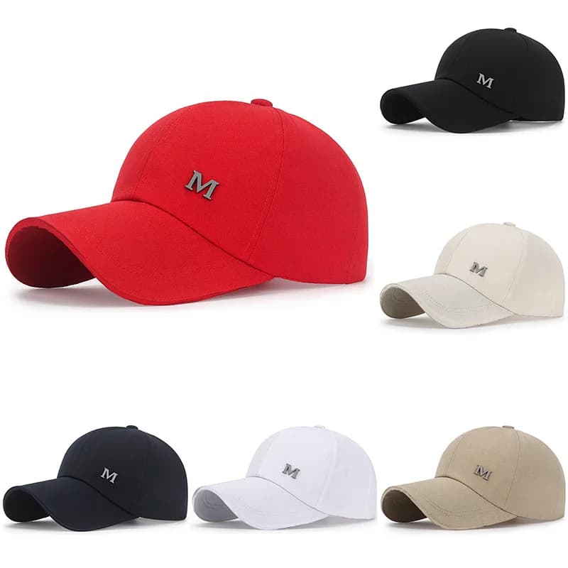Berretti da Baseball con lettere M donna uomo cappello sportivo traspirante all'aperto cappelli da camionista in cotone regolabili per adulti accessori moda