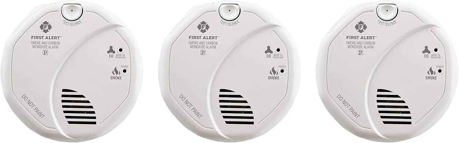 Rilevatore di Fumo e CO Cablato con Batteria di Backup, Confezione da 3 per la Sicurezza Domestica