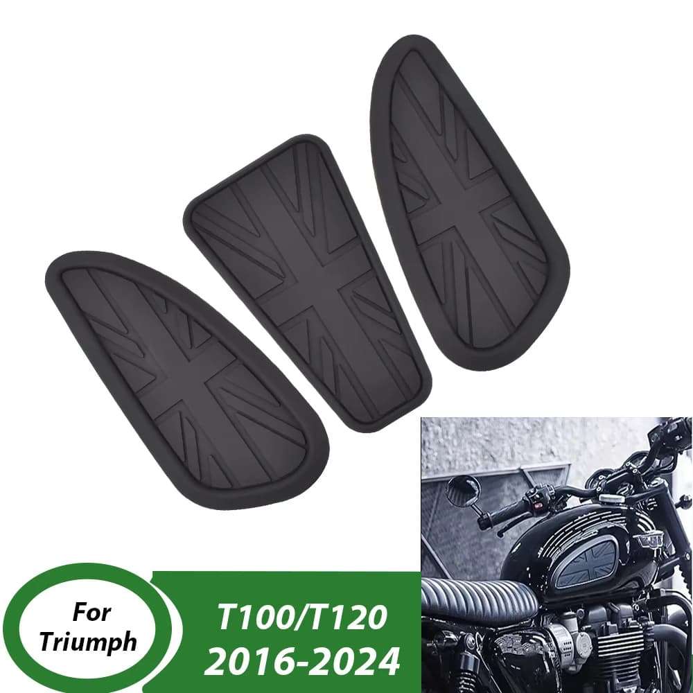 For Triumph Bonneville T100 T120 Speed Twin 900 Side Fuel Knee Tank Pad Motorcycle Anti-Slip Decoration Protection Sticker