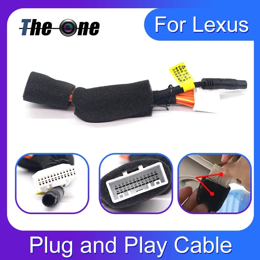Plug and play Cable Car DVR Video Recorder Dash Cam Connect reading light cable or rain sensor cable for Lexus NX UX RX IS LS GX