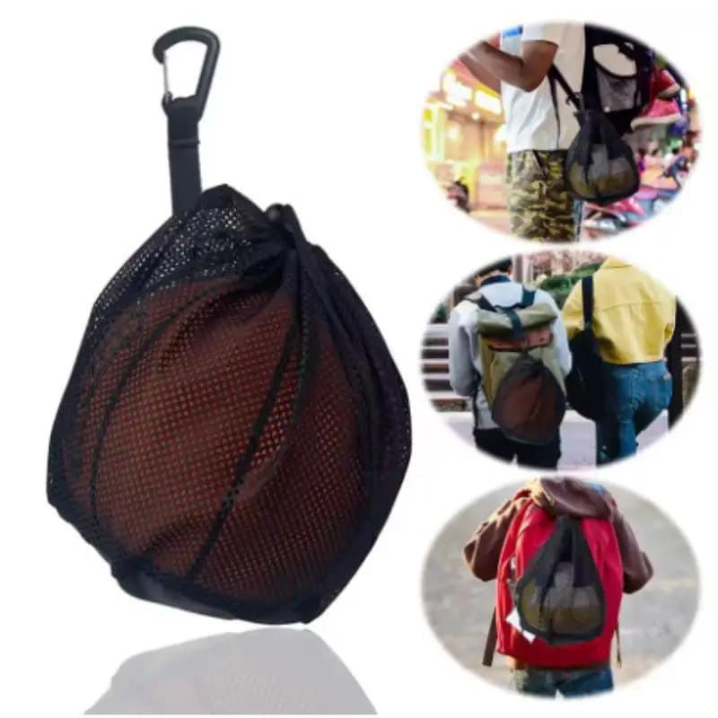 1 piece basketball mesh bag, volleyball mesh bag, sports bag with large capacity drawstring, football bag, accessories included