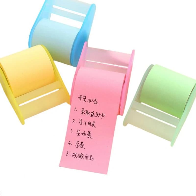 2 foglietti adesivi rimovibili con dispenser di nastro - Blocco note creativo con stick gratuito per studenti, carta per messaggi, cancelleria per ufficio