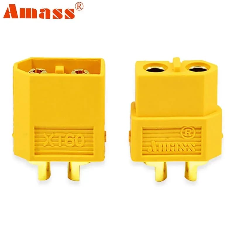 10 connettori Amass XT60 (5 maschi, 5 femmine) a proiettile per batterie Lipo RC, droni, auto e barche - Ingrosso