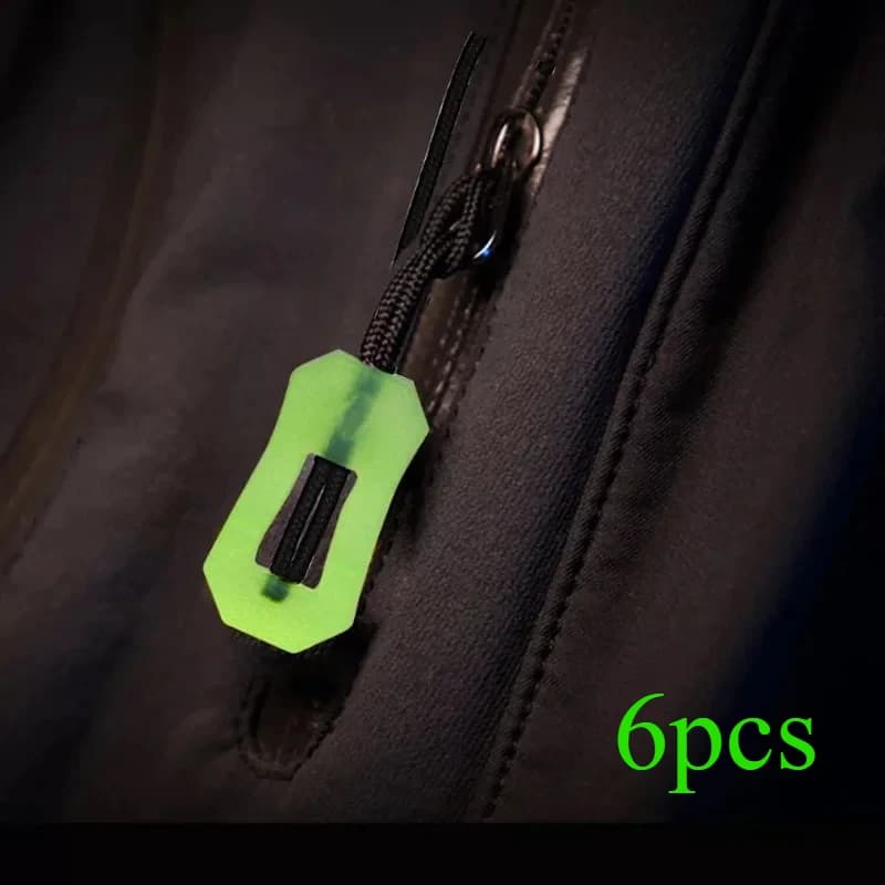 3/6 pieces zipper bright pull rope glow in the dark head of zipper anti-lost backpack clothes jackets repair kit diy tool sewing