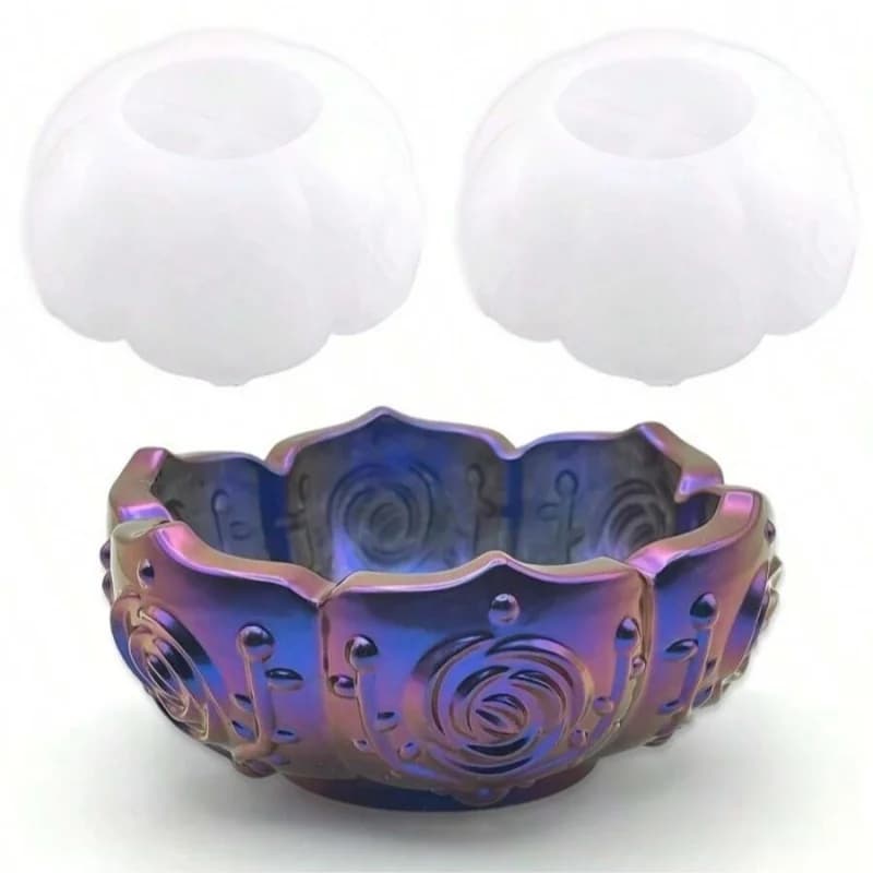 2 stampi in silicone a forma di rosa di loto, durevoli, lisci, flessibili, adatti per realizzare resina epossidica, portacandele fai da te, vassoio per caramelle, vasi da fiori
