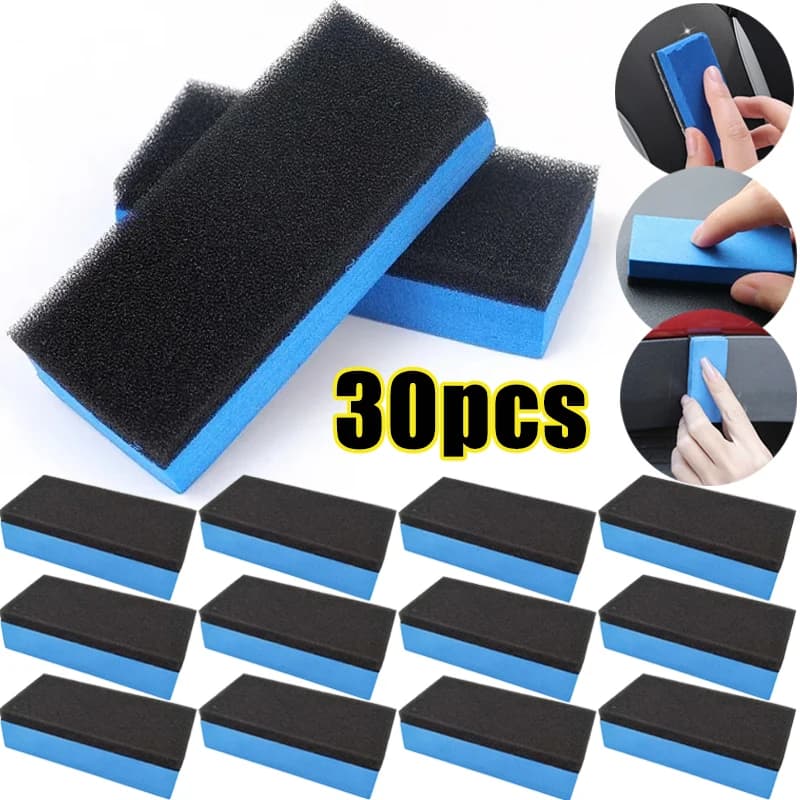 1/30pcs spazzola in spugna per auto rivestimento in ceramica cera lucidante Nano applicatore cuscinetti spugne in vetro per carrozzeria auto spazzole strumenti di manutenzione
