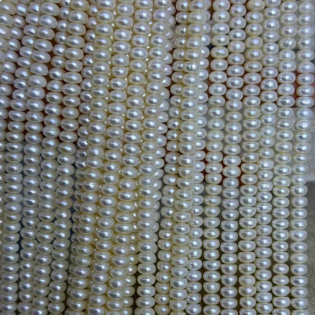 Perle Rotonde di Acqua Dolce 100% Naturali 6-7mm, Semilavorate a Quattro Lati per Creazione Gioielli Fai-da-Te, Forniture per Collane e Bracciali
