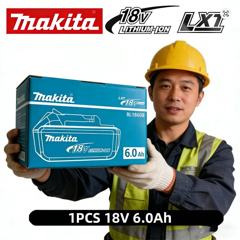 di Original Rechargeable Battery Makita 18V 9Ah 6Ah 5Ah 3Ah, Lithium Ion Replacement Battery for Makita Electric Tools + Charger + Electric Drill