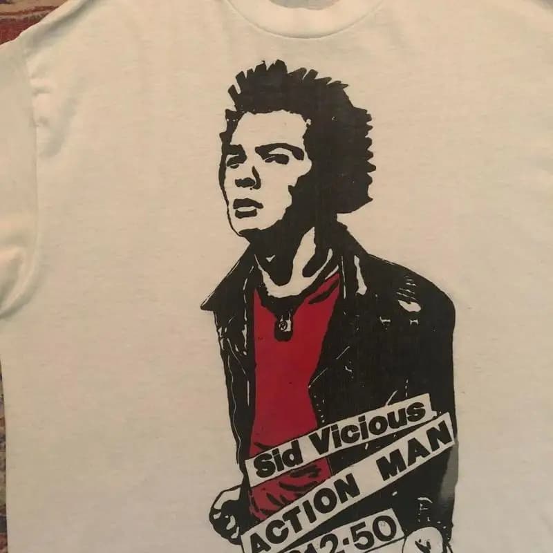 Maglietta vintage Sid Vicious Sex Pistols Band Classica bianca S 5XL EM0308