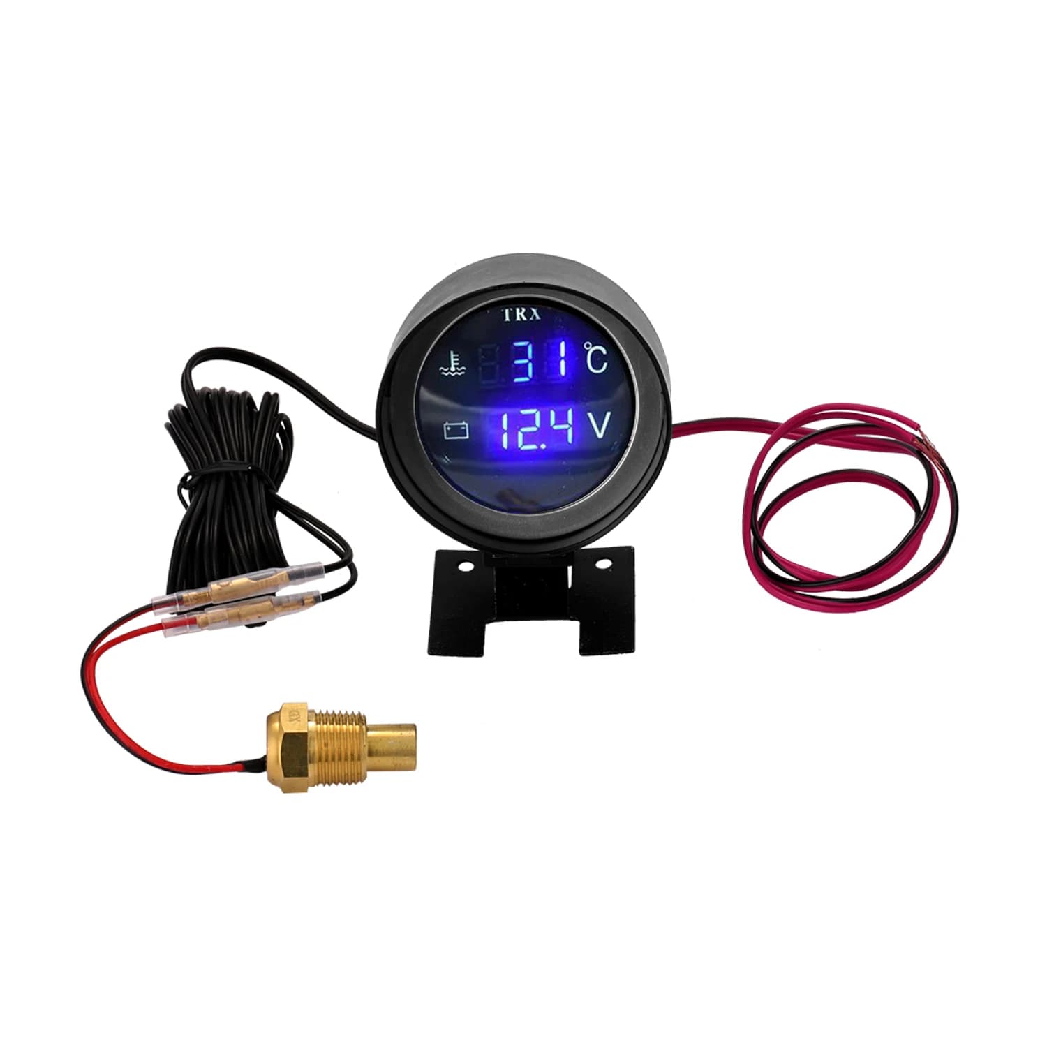 12.0V/24V generale indicatore di temperatura dell'acqua dell'auto motori voltmetro temperatura dell'acqua e tensione 2-in-1 metro sensore digitale TRX