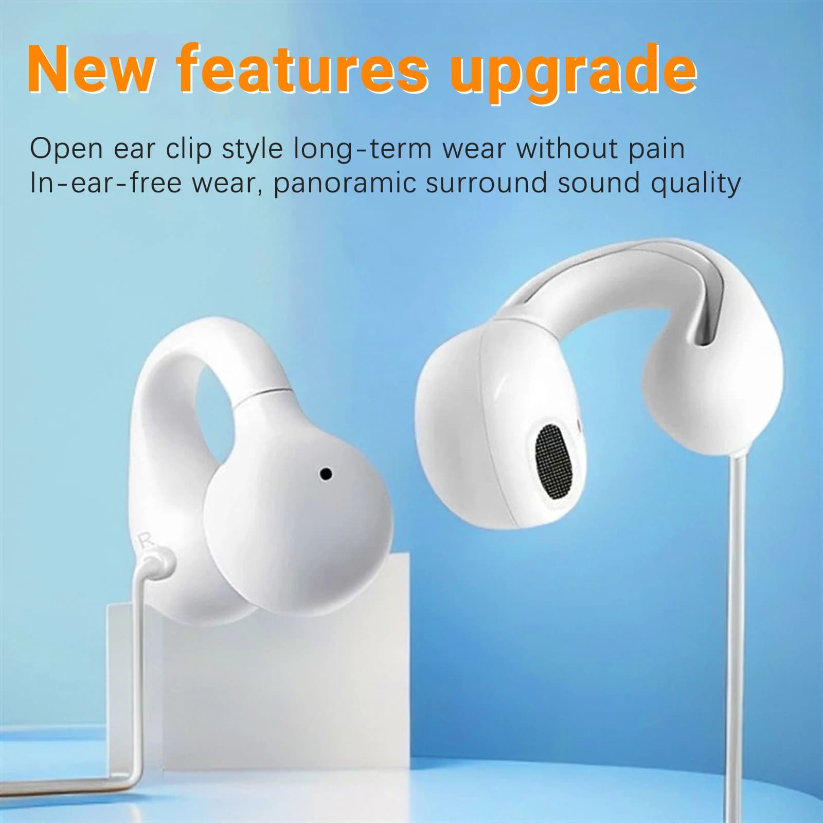 Earclip Open Headphones Air-Conduction Auxiliary musical earphones Auxiliary headphones with microphone lavalier 3.5 mm/Type C