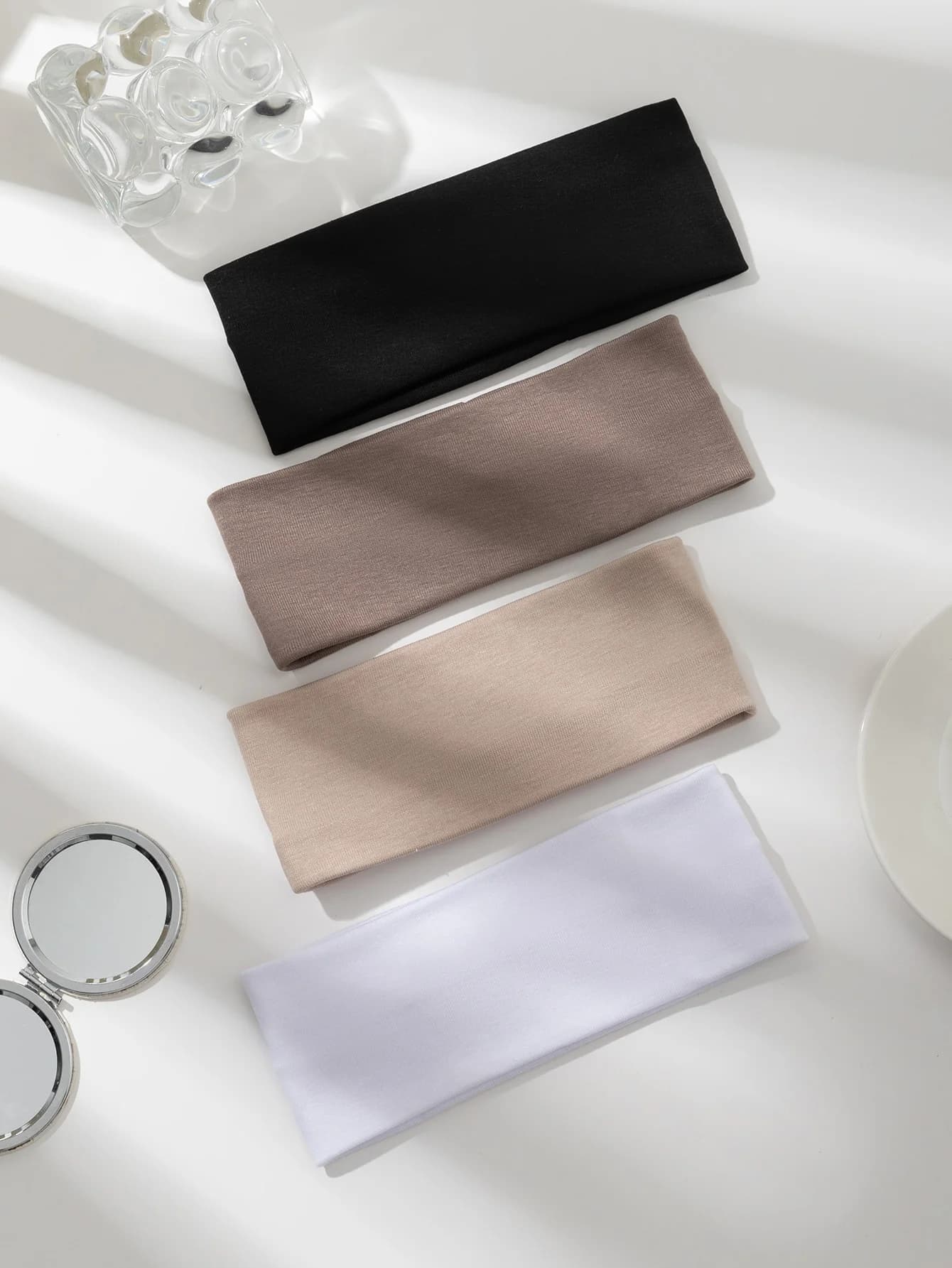 Fasce per capelli in tinta unita semplici e alla moda, accessori per capelli versatili ed elastici per l'uso quotidiano, fasce per capelli