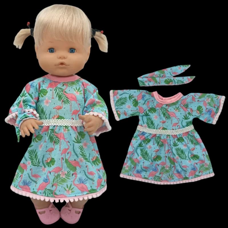 40cm Baby Doll Flower Flamingo Dress per Nenuco Clothes Ropa Y Su Hermanita Toys Dolls Clothes