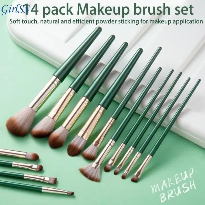 Set pennelli per trucco da 14 pezzi Set pennelli cosmetici multifunzionali Pennelli per trucco per viso intero per in T4MB