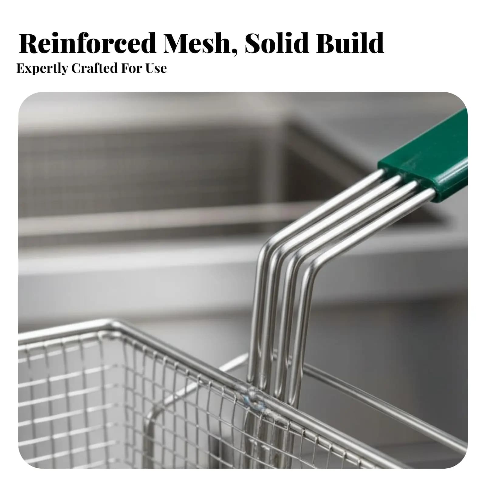 Deep Fryer Basket Front Hook Design Stainless Steel Mesh Basket Stainless Steel Frying Colander Rust-Resistant Wire Food