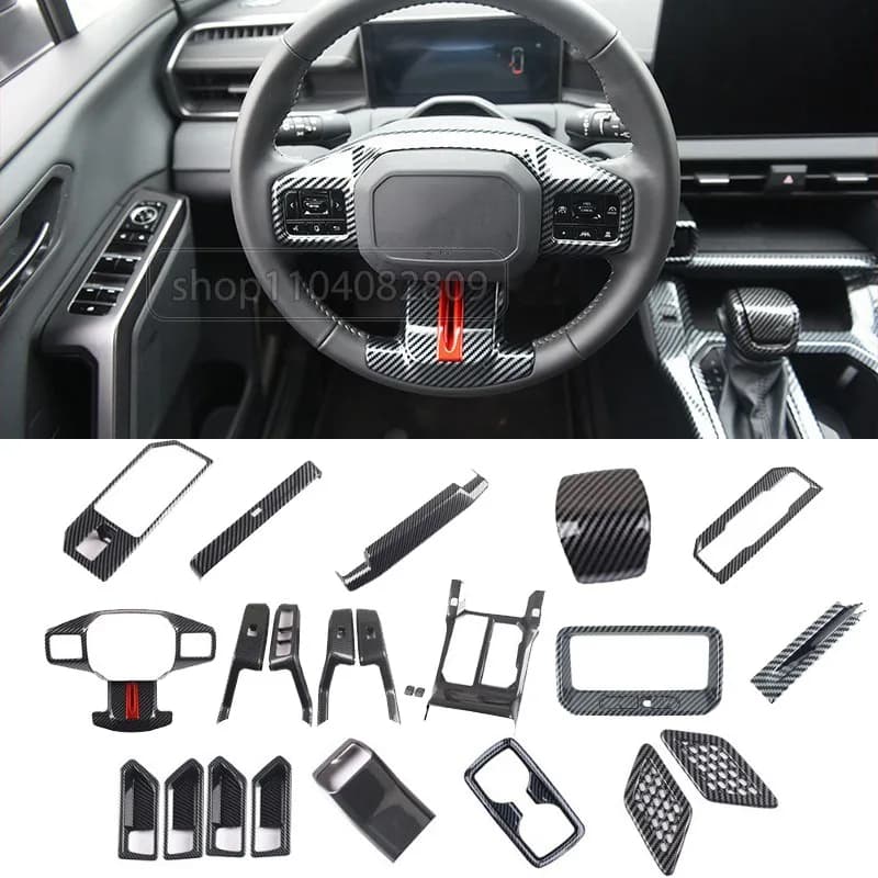 Decorative Carbon Fiber Cover for Interior Door Handle for Toyota RAV4 2026 2027, Interior Editing Accessories ABS Car