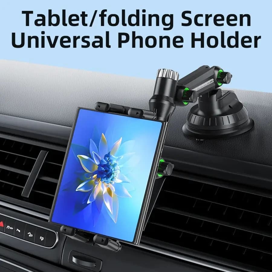 Supporto per tablet da cruscotto per supporto da auto con ventosa per tutti i tablet da 7"-15" e schermo pieghevole da 4" - 7"/pannello dritto