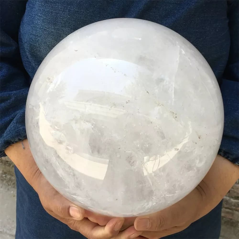 Enorme sfera di quarzo bianco naturale magico, sfera di cristallo bianco, gemma di meditazione decorativa di Degaussing di pietra di guarigione Reiki minerale