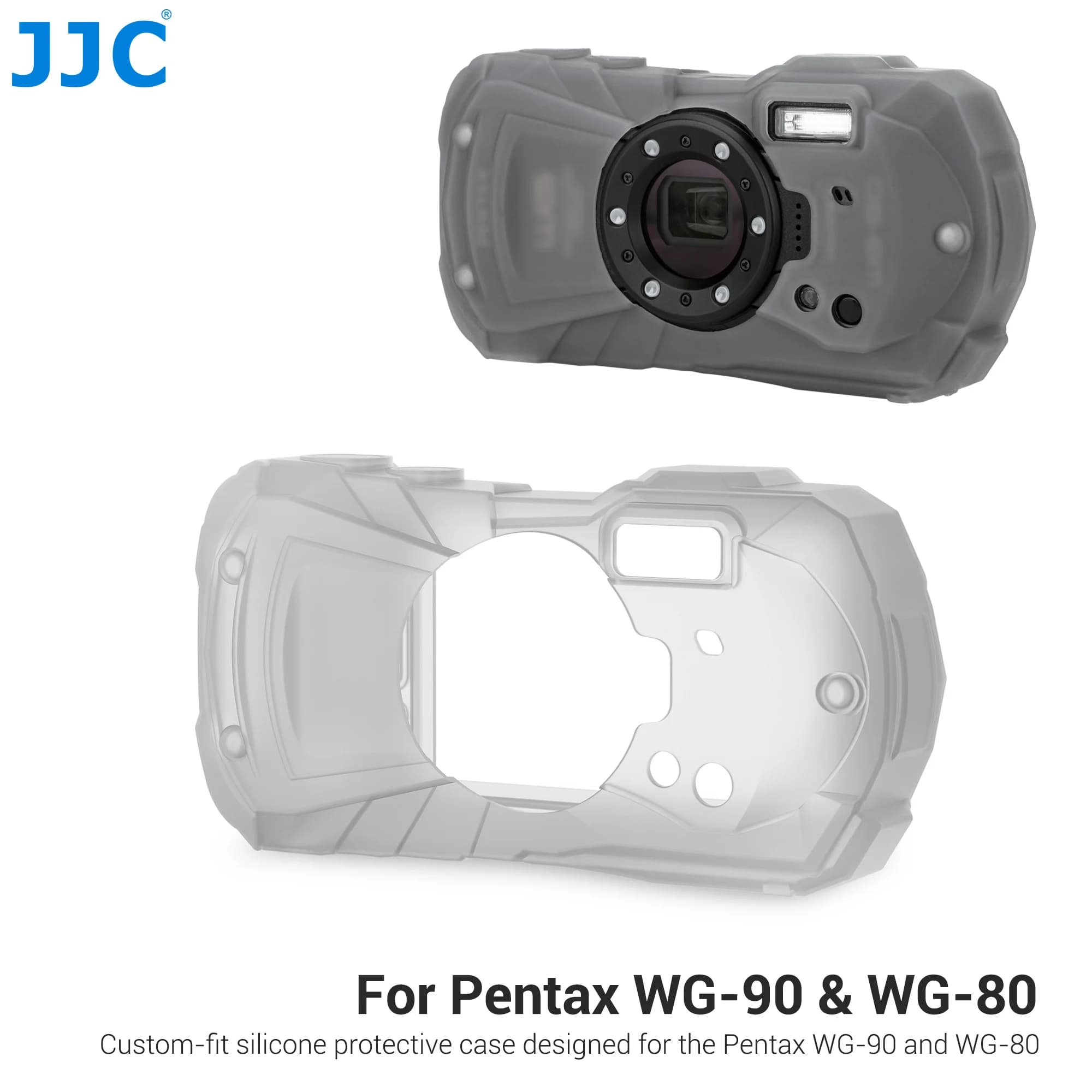 JJC Giacca in silicone per Pentax WG-90 Ricoh WG-80 Custodia protettiva per fotocamera antigraffio e antipolvere con design con impugnatura sicura