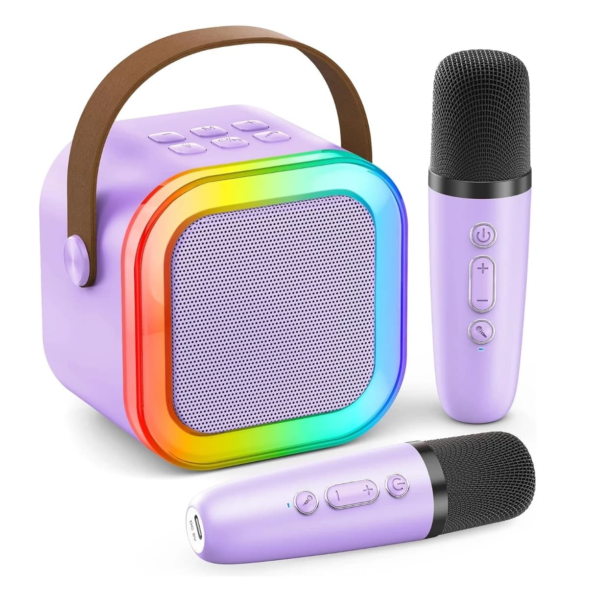 Mini Karaoke Machine, Best Birthday Gifts for Girls Boys 3,4,5,6,7,8,9,10,11,12,13+Year Old Toddler Toys, Portable Bluetooth Speaker with 2 Wireless Karaoke Microphones Player