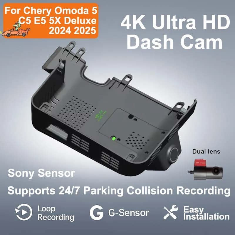 DVR Video Recorder for Car Plug and Play 4K, Double Target Camera for Chery Omonda 2023 2024