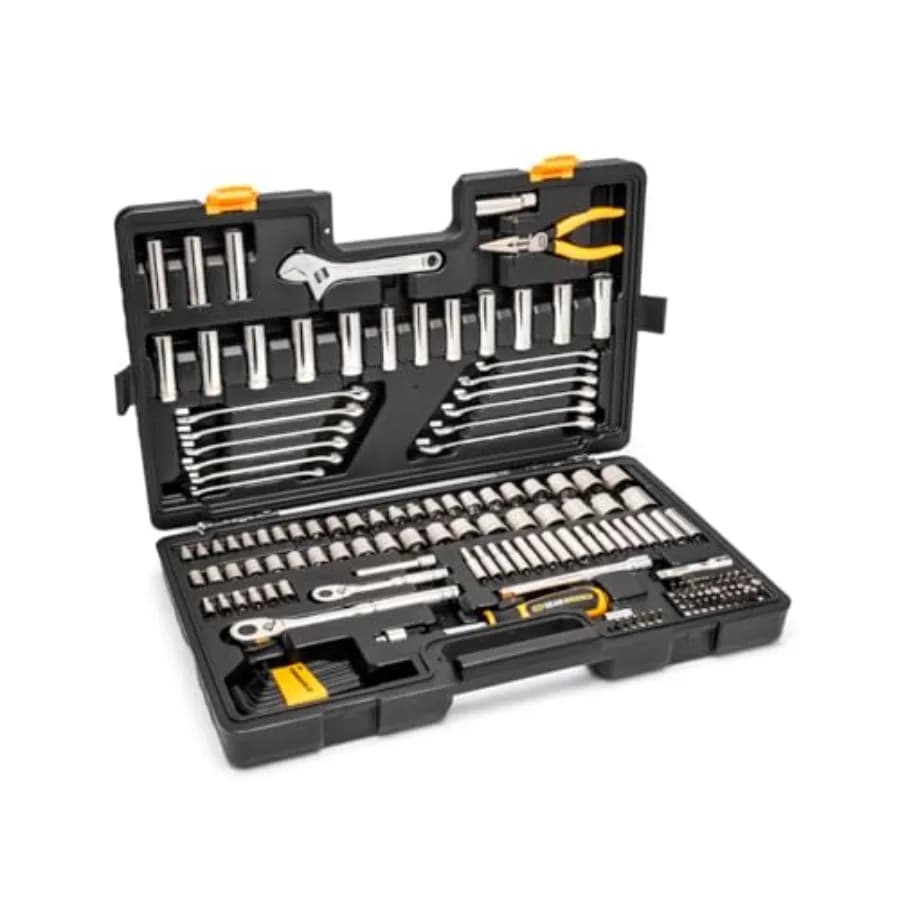 Set di Utensili Professionali da 168 Pezzi con Attacco da 1/4" e 3/8" a 72 Denti e 6 Punte GWPRO168A
