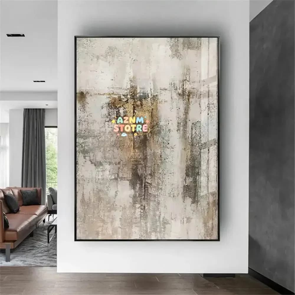 Nordic Grey Copper Texture Abstract Oil Painting Handmade Canvas Wall Art Decor for Living Room Acrylic Mural Poster