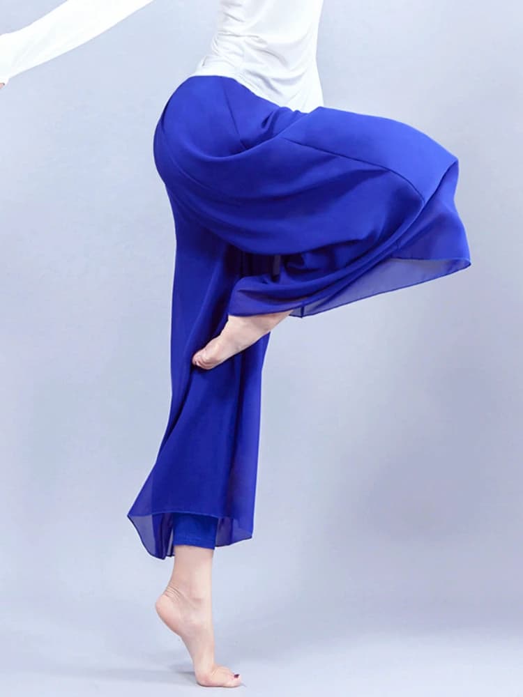 Pantaloni da allenamento di danza, pantaloni da ballo, danza popolare, pantaloni a gamba larga da donna adulta, pantaloni da yoga, pantaloni da festa in chiffon di garza, costumi