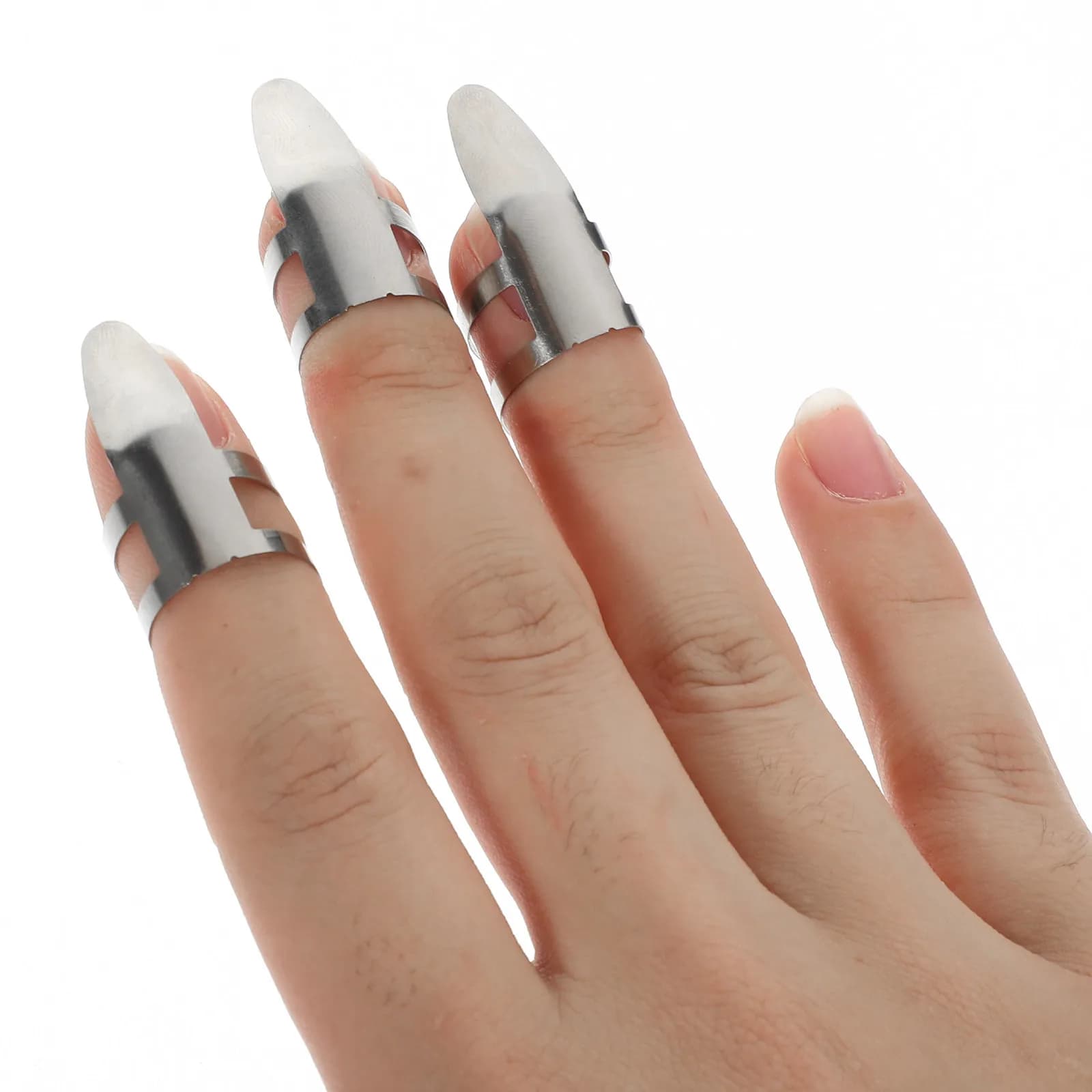 6Pcs Professional Guitar Finger Pick Adjustable Stainless Steel Comfortable Protection for Fingers and Nails Guitar Accessories