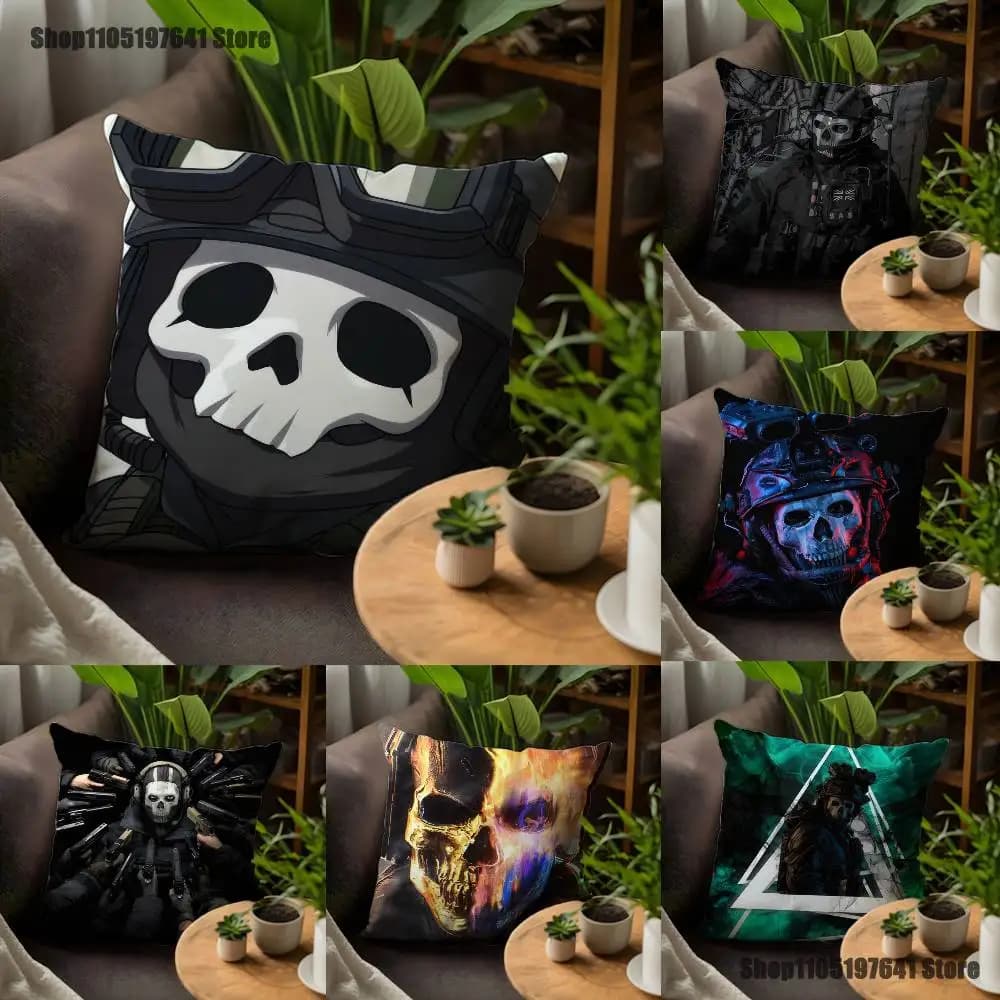 COD Call Of Duty G-Ghost Pillow Case For Sofa Decor Car Office Room Printing Cushion Cover Decorations and Protector