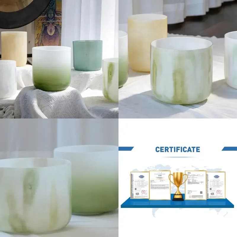 【CHIMU HOME】 SUCCESS High Quality Quartz Handmade Forest Series Crystal Singing Bowls for Sound Healing Crystal Alchemy