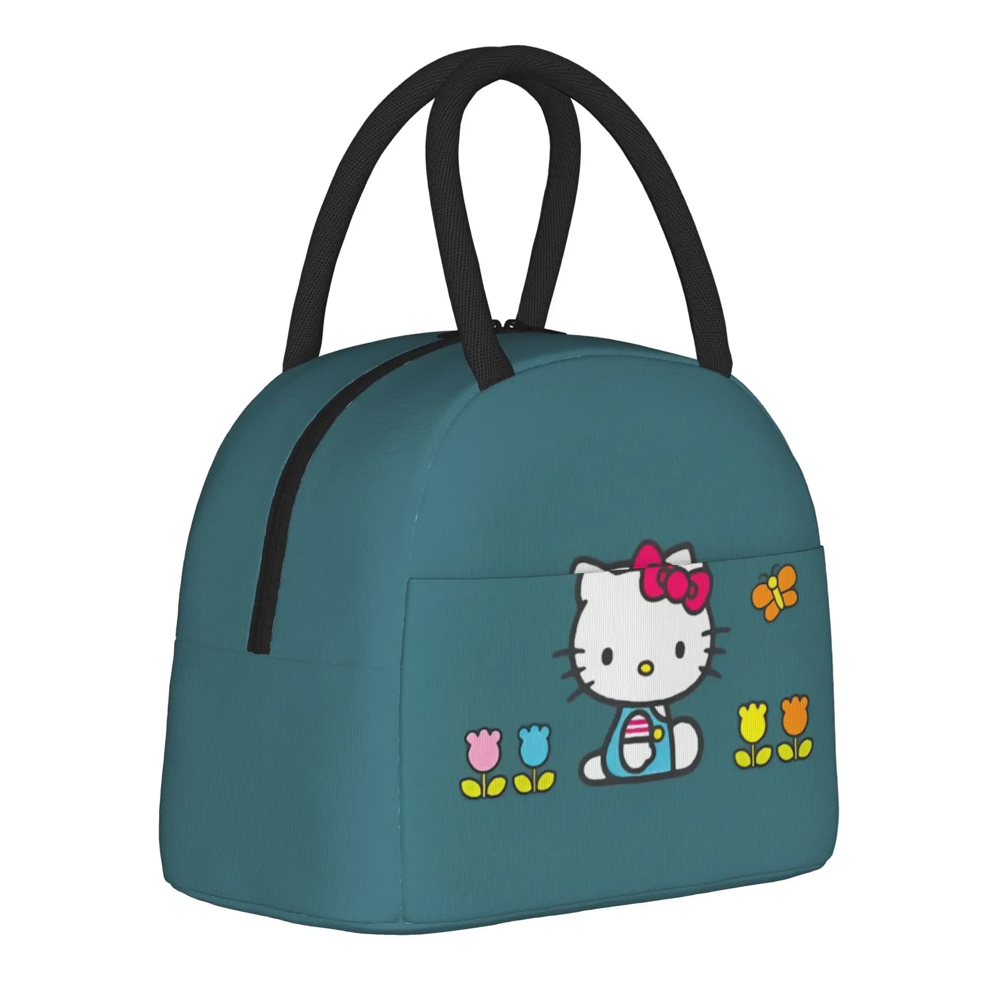 Borse termiche per il pranzo Hello Kitty Tulip, borsa termica riutilizzabile, contenitore per il pranzo, borsa grande per il pranzo, borsa per alimenti, lavoro, viaggi