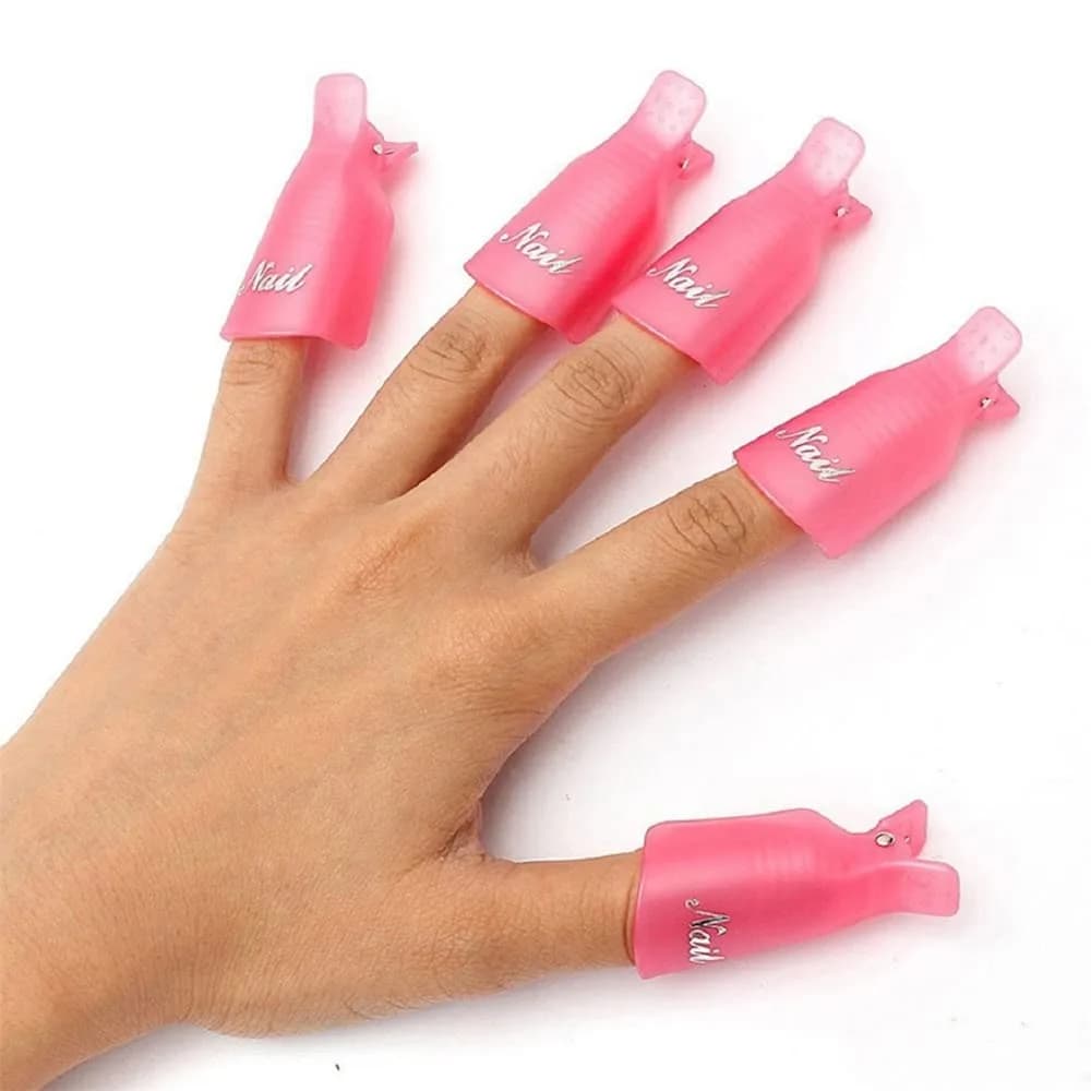 10-Piece Acrylic Nail Art Remover Set with Soak Off Caps and UV Gel Polish Tools