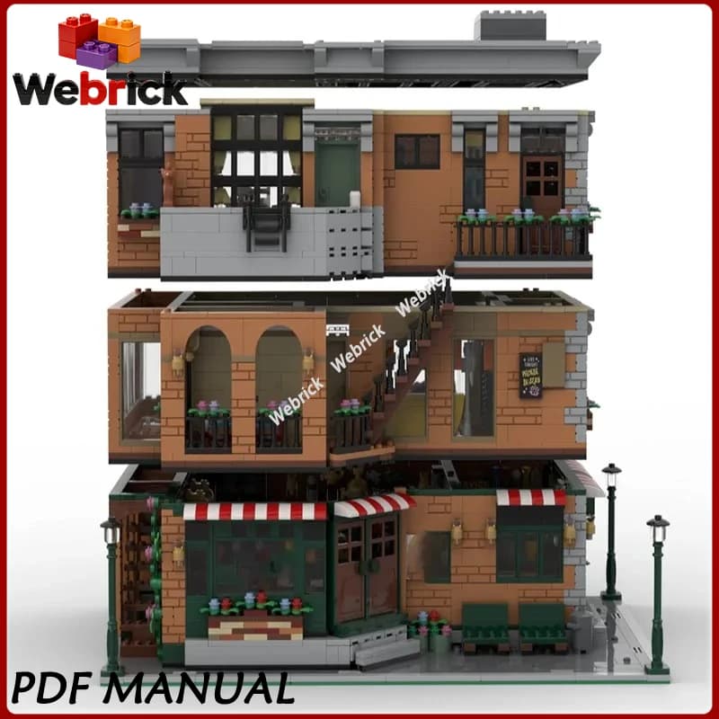 Kit di mattoncini da costruzione di pregio per costruire Central Perk, modello nostalgico di caffetteria, ottimo per fan e come regalo
