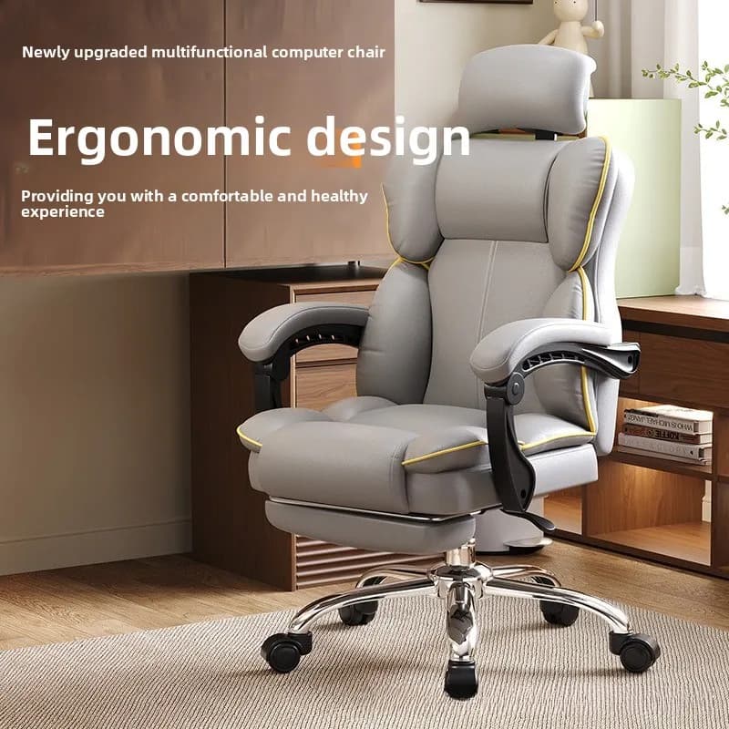 Sedia da ufficio ergonomica reclinabile Comoda sedia da gioco per computer sedentaria Sedia da scrivania con schienale alto Sedile per divano pigro
