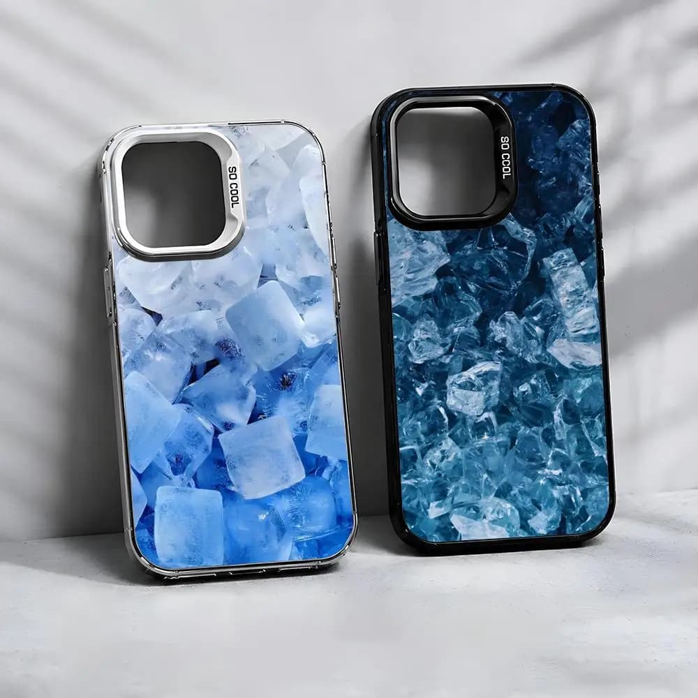Food I-ice C-cubes Phone Case For IPhone 17 16 15 14 13 Pro Max Air Matte Laser Metallic Aurora Luxury Case