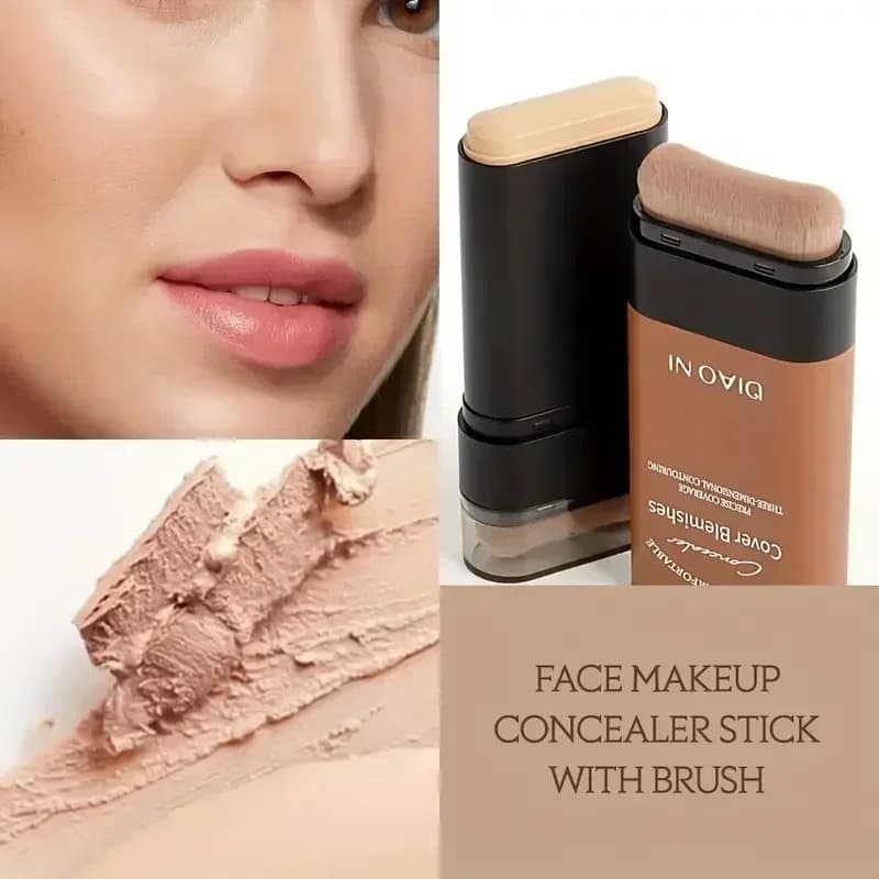 Heavy Duty Eraser Velvet Moist Light with Big Brush, Long-Term Corrector, Stick for an Impeccable Makeup