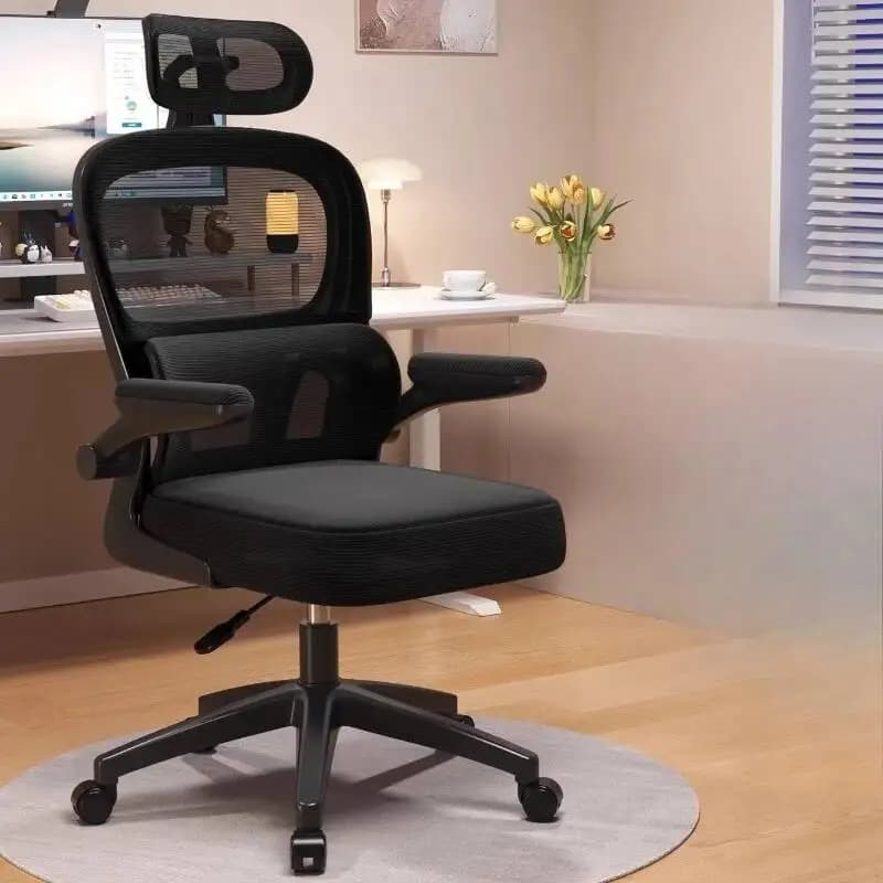 Sedia da ufficio ergonomica con protezione lombare, comoda per casa e camera da letto, sedia da ufficio moderna e minimalista, design kursi gaming, mobili di design