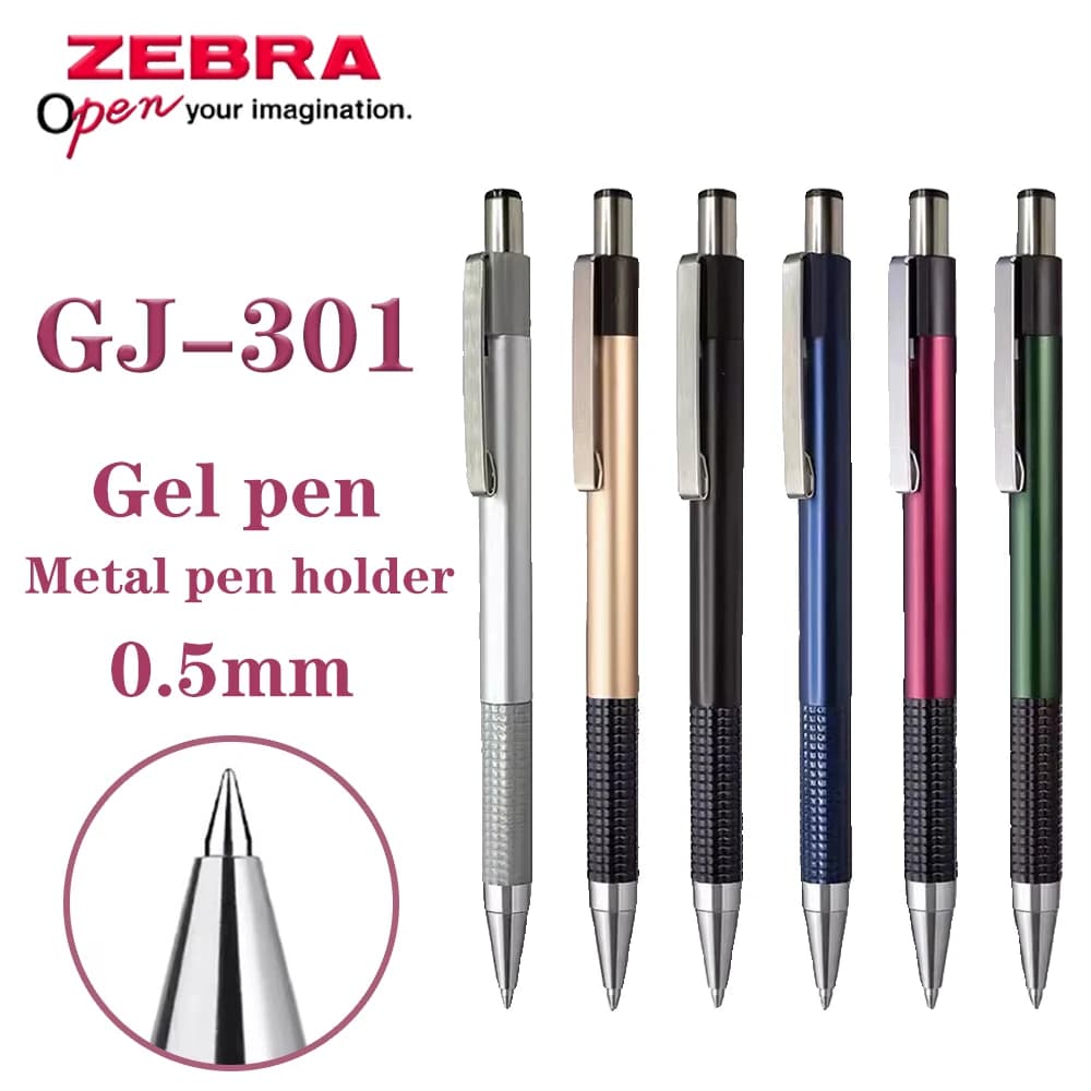 1PC ZEBRA Penna Gel GJ-301 Portapenne in metallo Ricarica JK-0.5 Accessori per ufficio 0.5mm Materiale scolastico Kawaii Cancelleria giapponese