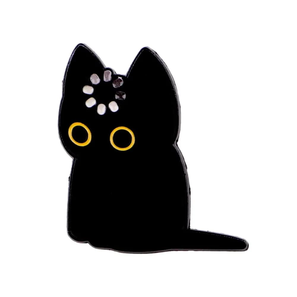 "Loading" Loading Black Cat Enamel Pin Lapel Pins Multifunctional Cat Brooch Metal Creativity Backpack Badge