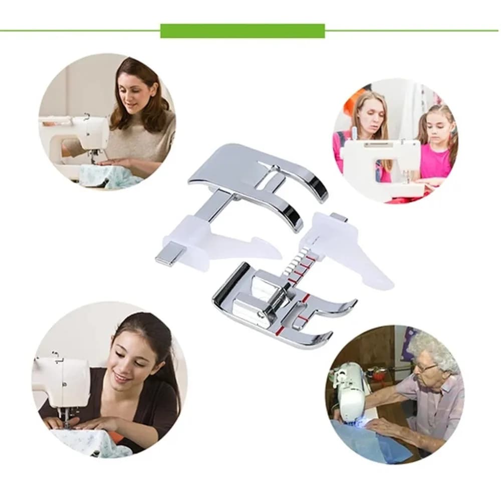 Metal Sewing Machine Presser Foot Silver 2.8 * 4.7 * 0.8cm Adjustable Guide Presser Foot Low Shank Presser Foot For Home Sewing