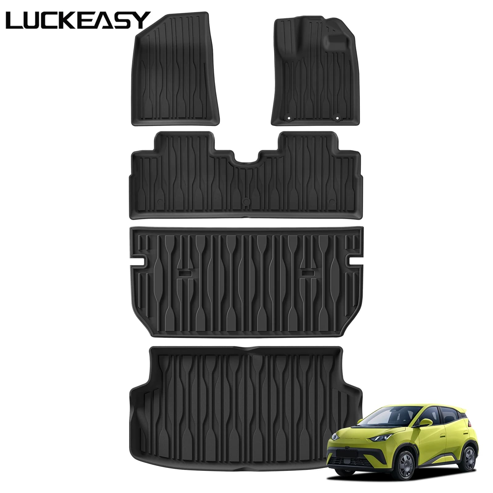 Car & Coating Mats in TPE for BYD ATTO1 SEAGULL 2025, Left/Right Guide, Black, for All Seasons