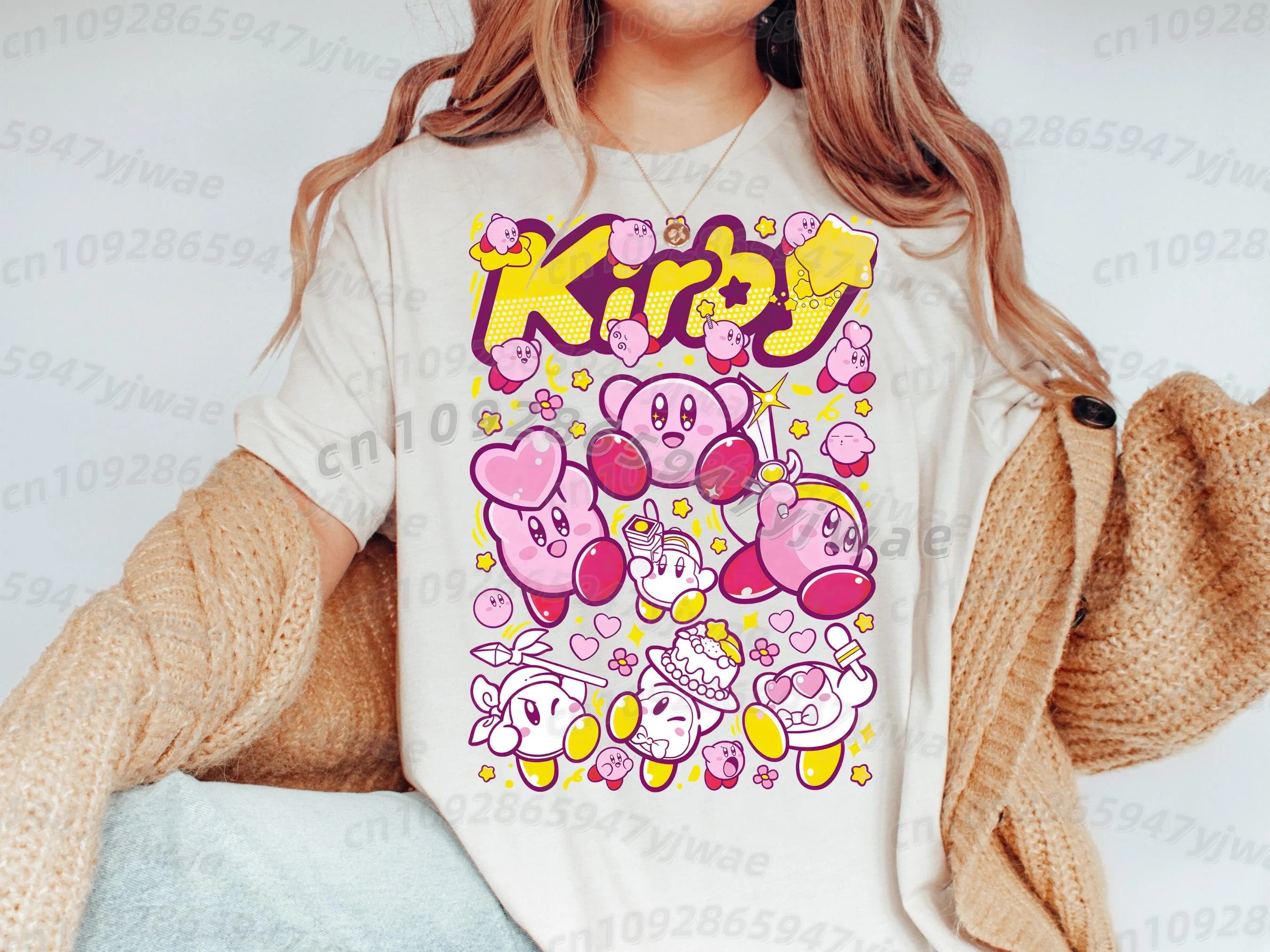 Women T-Shirt Gengar Kirby Cartoon 3d Print Loose T-Shirt And Shorts Friends T Shirt Men's Shirts Harajuku Short Sleeve Tops