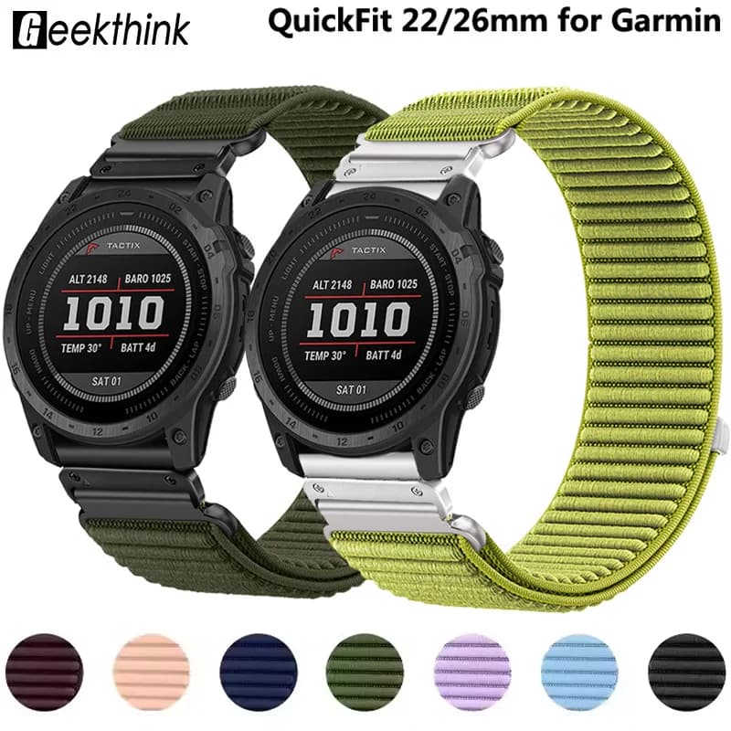 Nylon Strap for Garmin Quatix 8 Fenix 8 7X 6X 6 5 5X Plus Enduro 47/51mm Watch Band for Tactix 7 Pro Forerunner 970 965 Bracelet