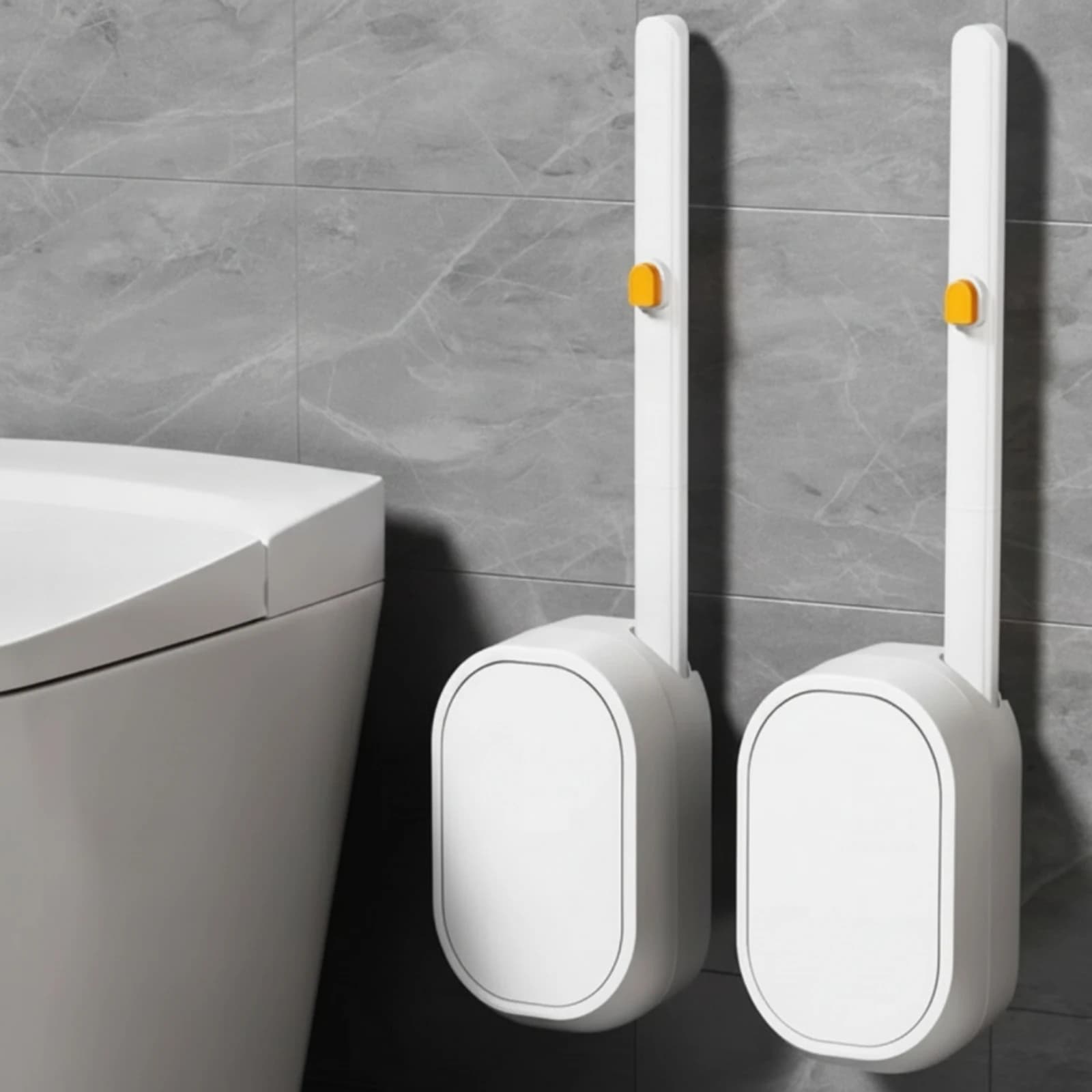 Disposable Toilet Brush Wall-Mounted Toilet Wand with Disposable Refills Replacement Heads Hassle-Uncluttered Cleaning Tool