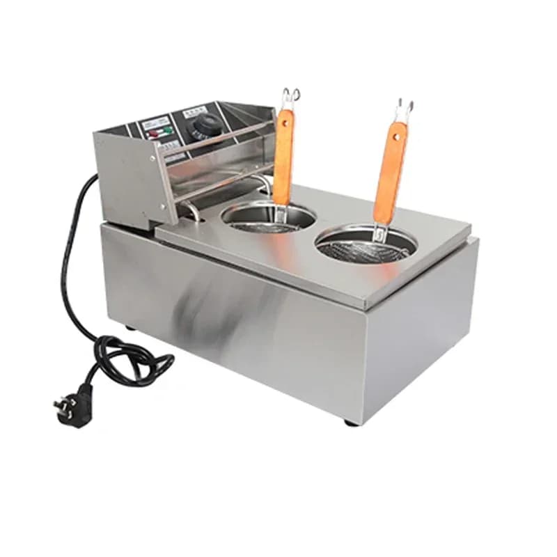 Per fornello da cucina per noodle ad alta potenza a due teste commerciale 6L in acciaio inossidabile da banco elettrico per pasta macchina per il viso Kanto bollente