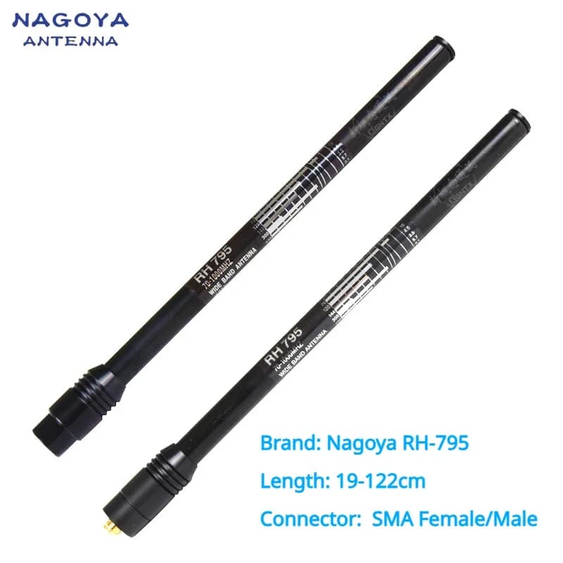 Antenna Nagoya RH-795 SMA femmina maschio Wide-band 70-1000MHz 10W SCANNER digitale RH-795 Antenna Radio portatile 19-122cm 2.15 dBi