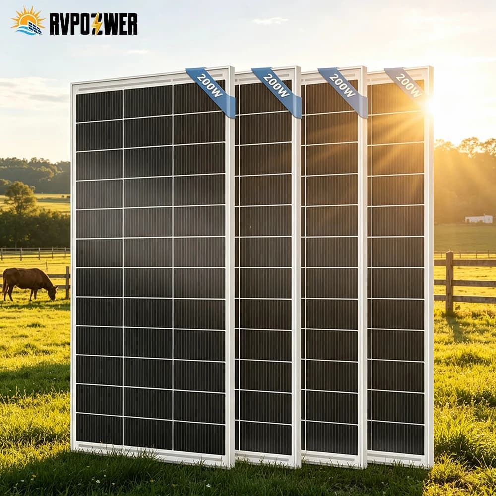 RVPOZWER 800W Rigid Solar Panels 18BB N-Type Mono Cells 24% High Efficiency PV Power for Home RV Charge System Outdoor Off-Grid Camping Wholesale
